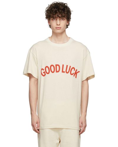 Mr. Saturday T-shirt goodluck blanc cassé en coton - Multicolore