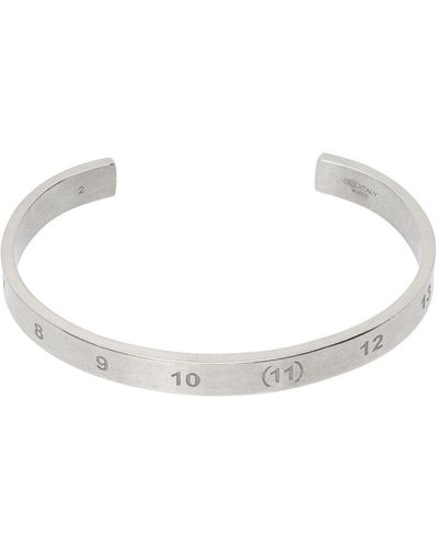 Maison Margiela Silver Numerical Cuff Bracelet - Black