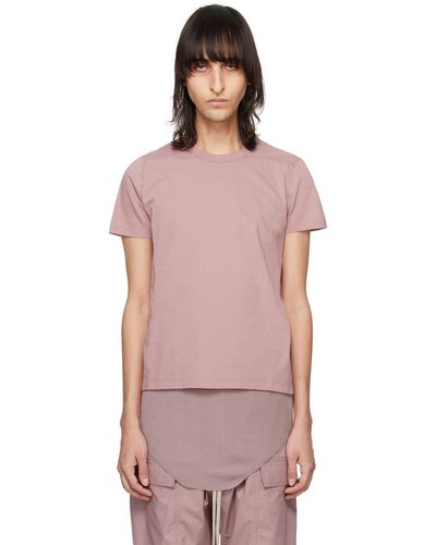 Rick Owens T-shirt rose à couture horizontale aux épaules - Multicolore