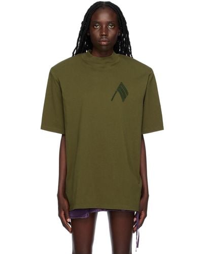 The Attico ブラウン Kilie Tシャツ - グリーン