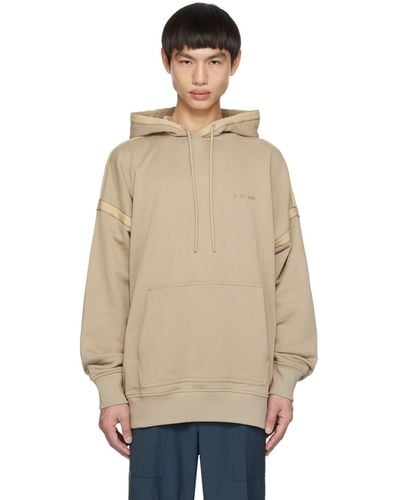 Helmut Lang Taupe Tape Hoodie - Natural