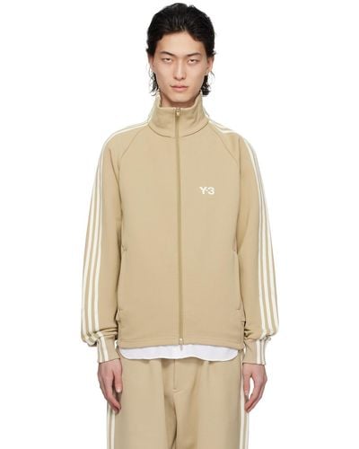 Y-3 Taupe 3 Stripes Jacket - Natural