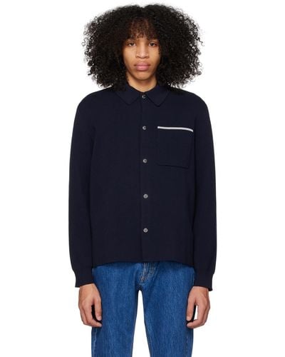 Norse Projects Navy Erik Milano Cardigan - Blue