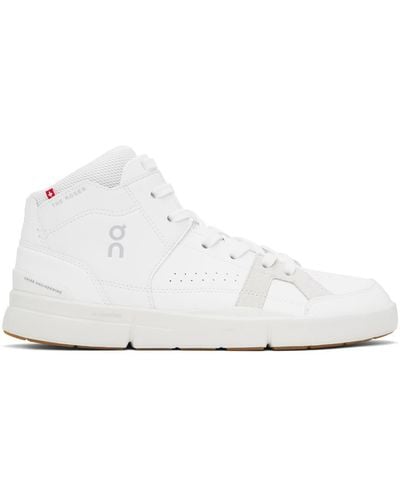 On Shoes White 'the Roger' Clubhouse Mid Sneakers - Black