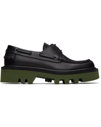 Dries Van Noten & Green Leather Derbys - Black