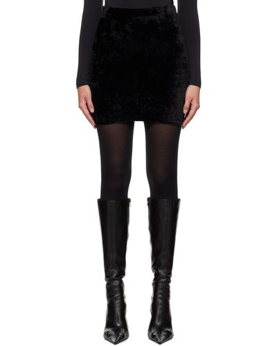 Balenciaga Mini-jupe noire à cordon coulissant
