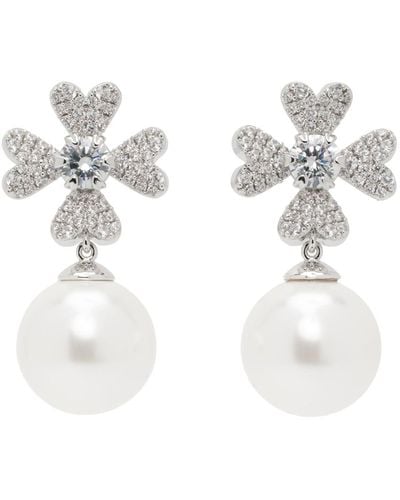 ShuShu/Tong Yvmin Edition Cruciate Flower Pearl Earrings - White