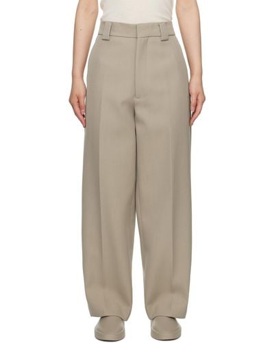 Fear Of God Beige Creased Trousers - Natural