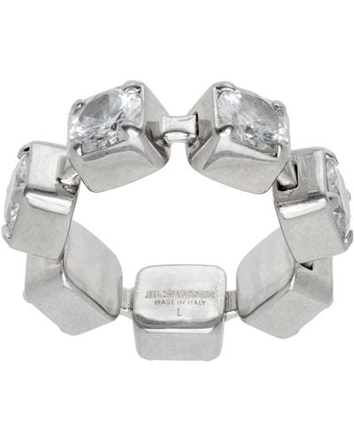 Jil Sander Silver Cup Chain Ring - Metallic