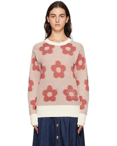 KENZO レッド&ホワイト Paris Flower Spot セーター