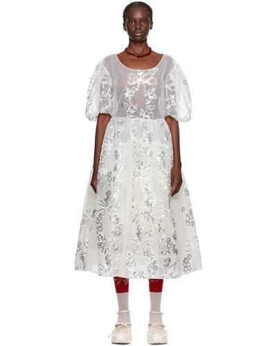 Simone Rocha Robe longue de style tutu blanche - Noir