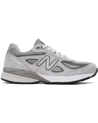 New Balance Grey Made In Usa 990v4 Core Trainers - Black