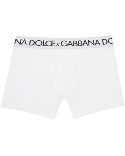 Dolce & Gabbana ホワイト ロングレッグ ボクサー - ブラック