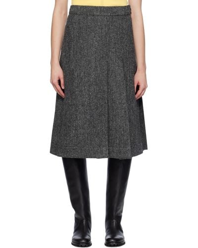Saks Potts Grey Nicoline Midi Skirt - Black