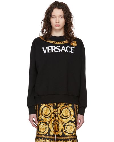 Versace Chain ロゴ スウェットシャツ - ブラック