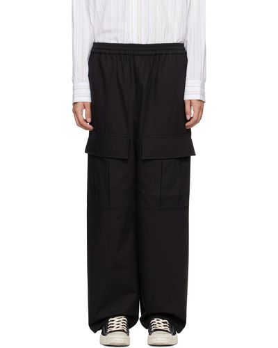 Acne Studios Black Embroidered Cargo Trousers