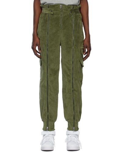 adidas Green Corduroy Zipper Cargo Pants