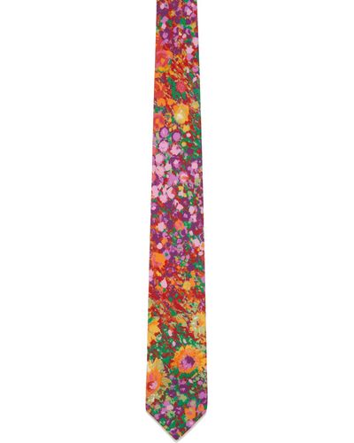 Engineered Garments Multicolor Cotton Floral Satin Neck Tie - Black