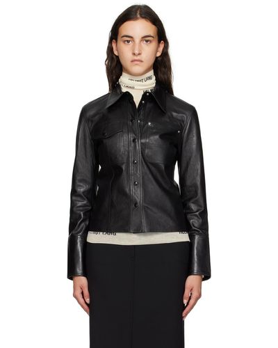 Helmut Lang Black Shirt Leather Jacket