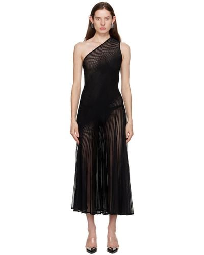 Alaïa Black Asymmetrical Midi Dress