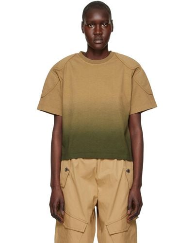 Dion Lee T-shirt dégradé kaki - Marron