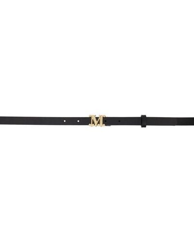 Max Mara Black Leather Monogram Belt