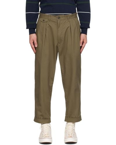 Beams Plus Pleated Trousers - Green