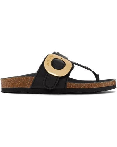 See By Chloé Black Chany Fussbett Thong Sandals