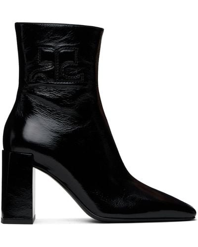 Courreges Black Heritage Naplack Leather Boots