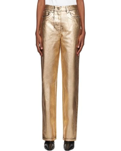 Ferragamo Gold Coated Jeans - Multicolour