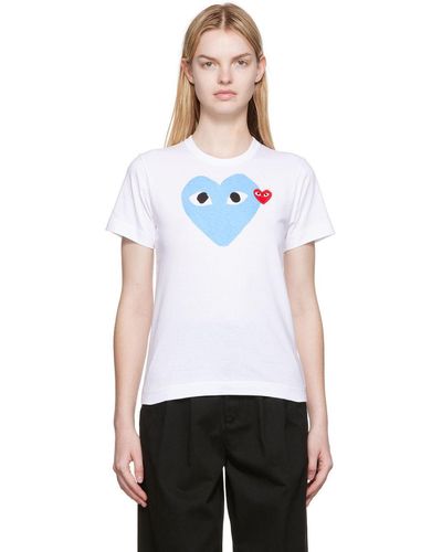 COMME DES GARÇONS PLAY Comme des garçons play t-shirt blanc à écusson à logo