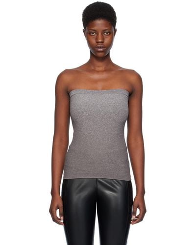 Wolford Silver Fading Shine Tube Top - Black