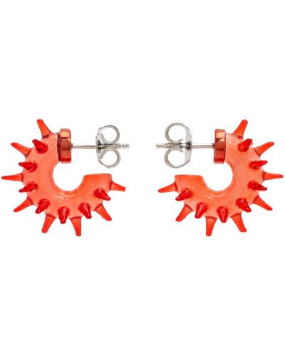 Hugo Kreit Mini boucles d'oreilles rouges à clous exclusives à ssense - Noir