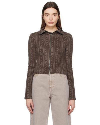 Our Legacy Slim Zip Sweater - Brown