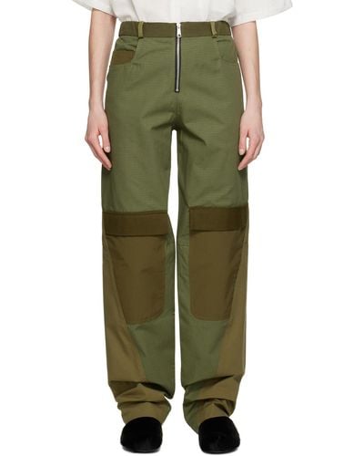 Spencer Badu Panelled Pants - Green