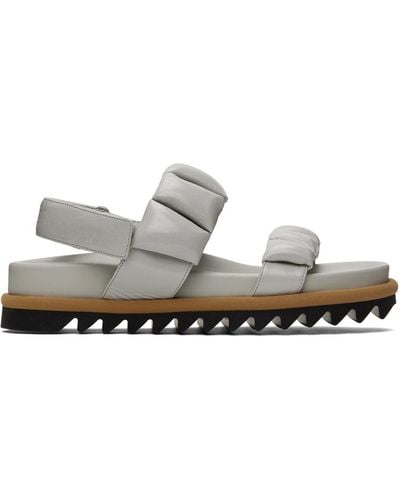 Dries Van Noten Off-white Padded Leather Sandals - Black