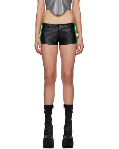 Miaou Black Devon Faux-leather Shorts