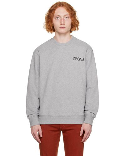 Zegna Grey Bonded Sweatshirt