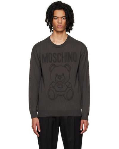 Moschino グレー ジャカード セーター - ブラック