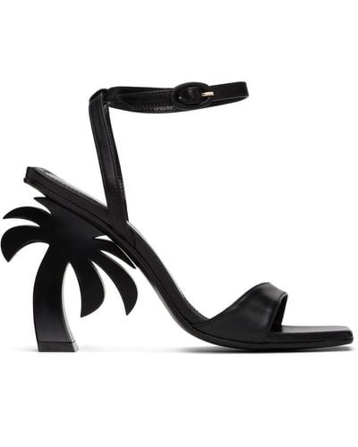 Palm Angels Sculptural Heeled Sandals - Black