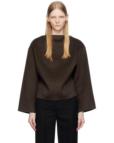 Totême Toteme Brown Straight Sweater - Black