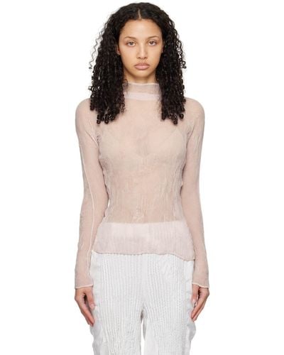 Issey Miyake Pink Twist January Turtleneck - Multicolour