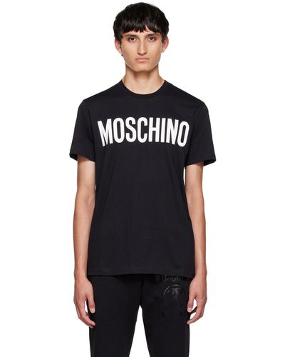 Moschino T-shirt en coton biologique à logo imprimé - Noir