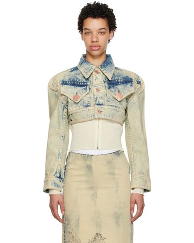 VAQUERA Blouson écourté bleu en denim - Multicolore