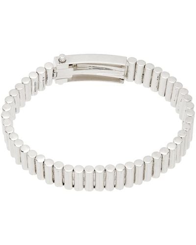 Bottega Veneta Silver Polished Bracelet - White