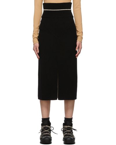 Moncler Genius 2 Moncler 1952 Black Wool Skirt