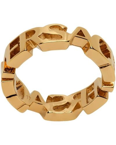 Versace Gold Logo Ring - Metallic