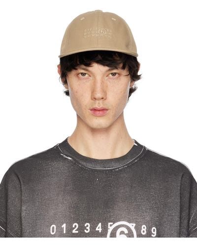 MM6 by Maison Martin Margiela Beige Embroidered Cap - Multicolour