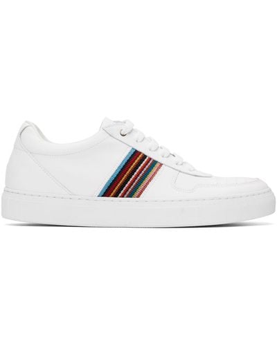 Paul Smith White Leather Fermi Trainers - Black