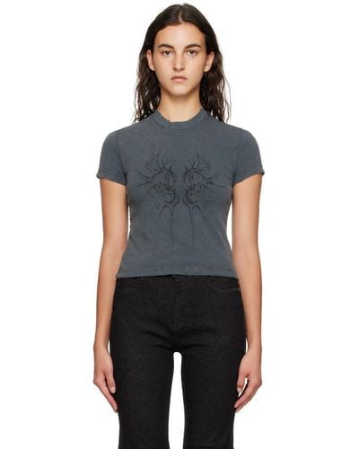 Han Kjobenhavn グレー Butterfly Tシャツ - ブラック